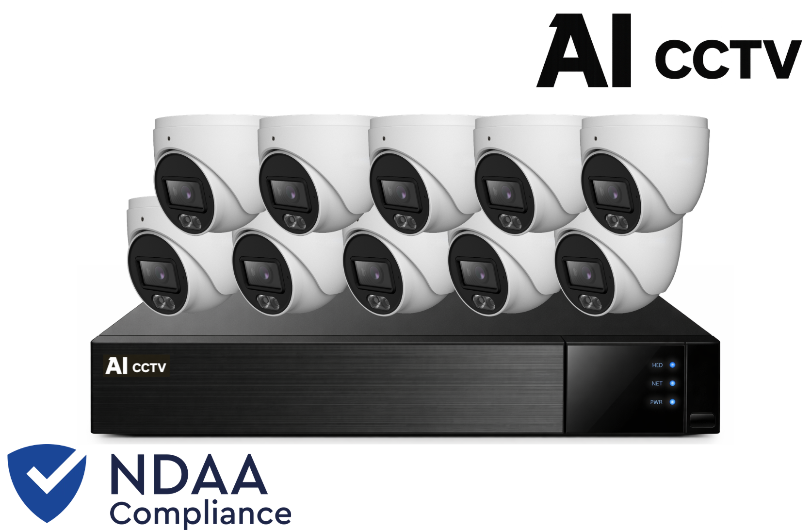 AI CCTV 16CH Commercial 6MP Kit – 10 x 6MP Turret Cameras (NDAA Approved) Product vendor