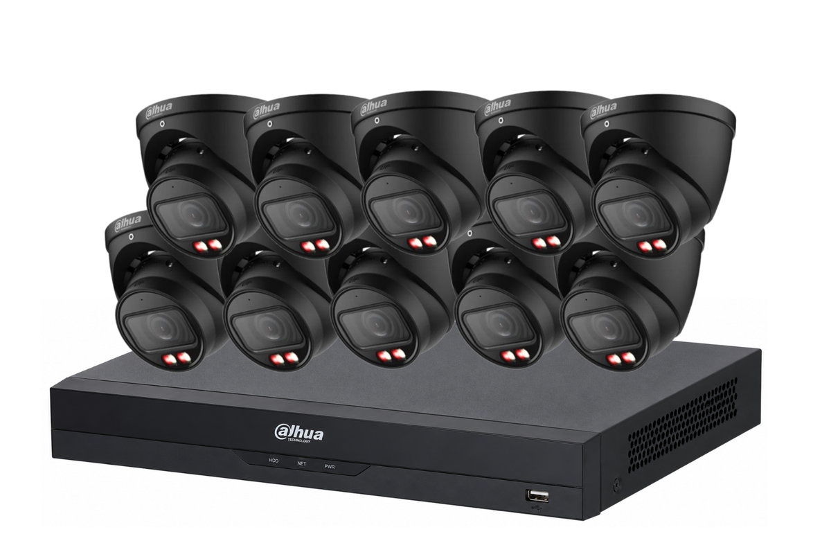 Dahua 6 MP + 16 Channels Full Color Kit: 10 x 6MP Dual Color Turret Cameras with 16CH AI NVR Product vendor