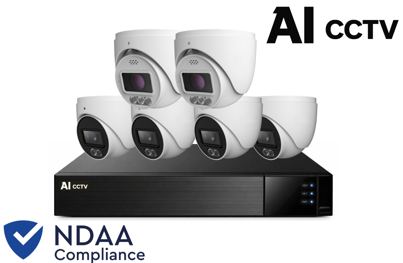 AI CCTV 8CH Hybrid Pro 8MP Kit – 2 Deterrence + 4 Turret Cameras (NDAA Approved) Product vendor