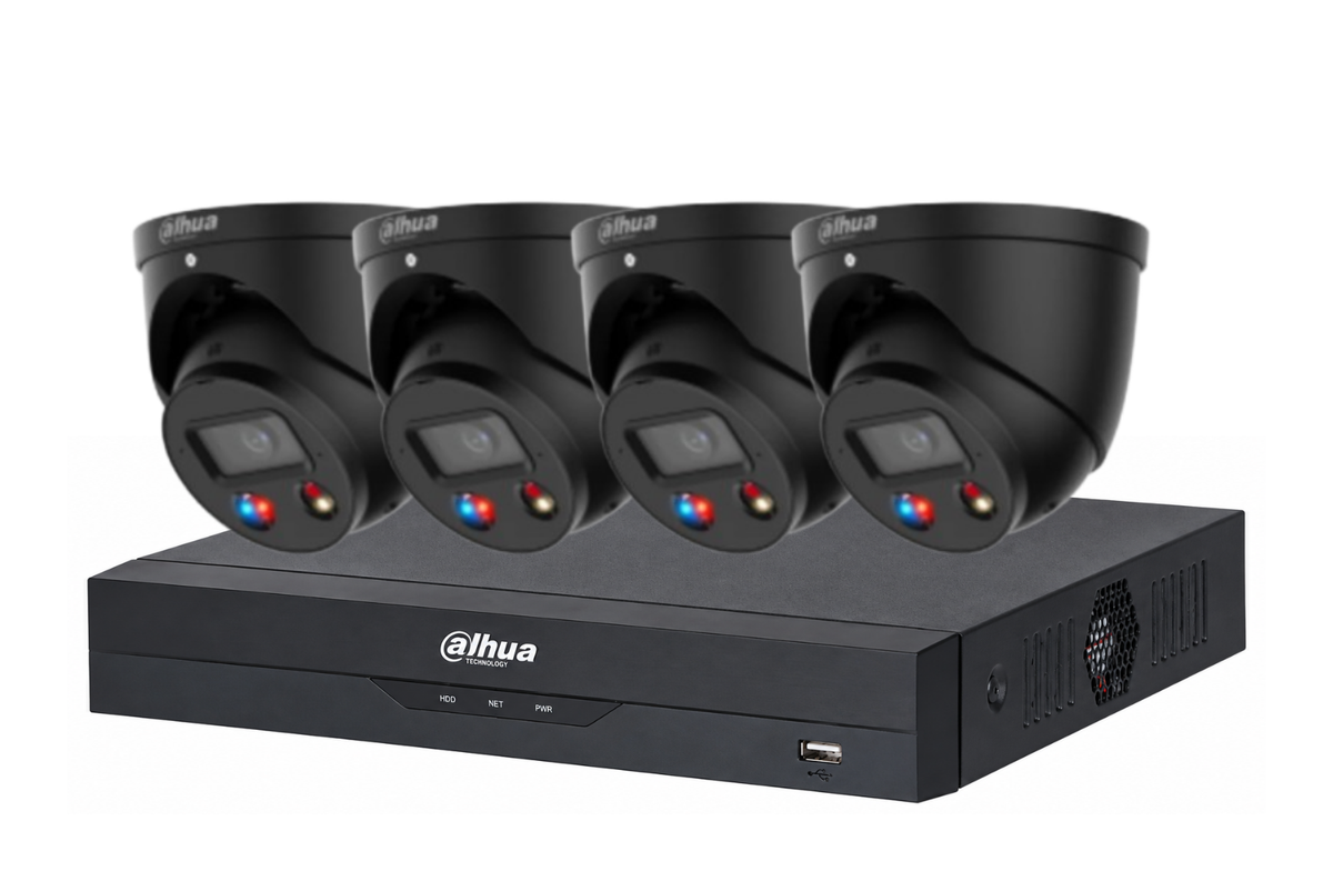 Dahua 6MP + 4 Channels Full Color 24/7 and Deterrence Kit: 4 x 6mp TIOC, AI NVR Product vendor