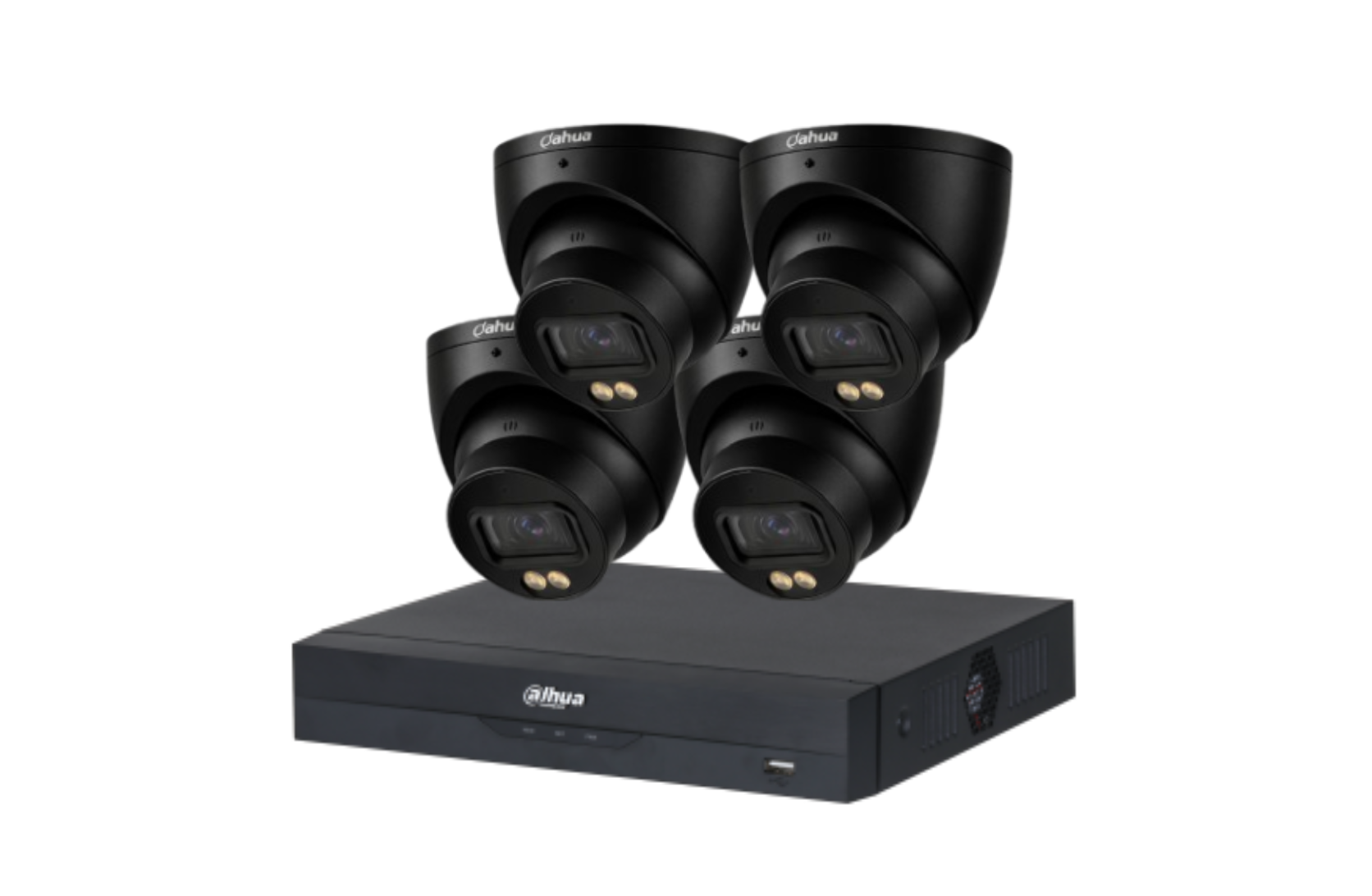 Dahua 5 MP + 4 Channels WizColor Kit: 4 x 5mp WizColor Turret Cameras, AI NVR Product vendor
