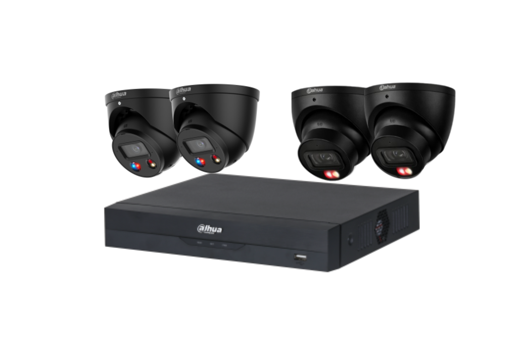 Dahua 8 MP + 8 Channels Kit: 2 x 8MP TiOC and 2 x 8MP 24/7 Full Color Turret Cameras with 8CH AI NVR