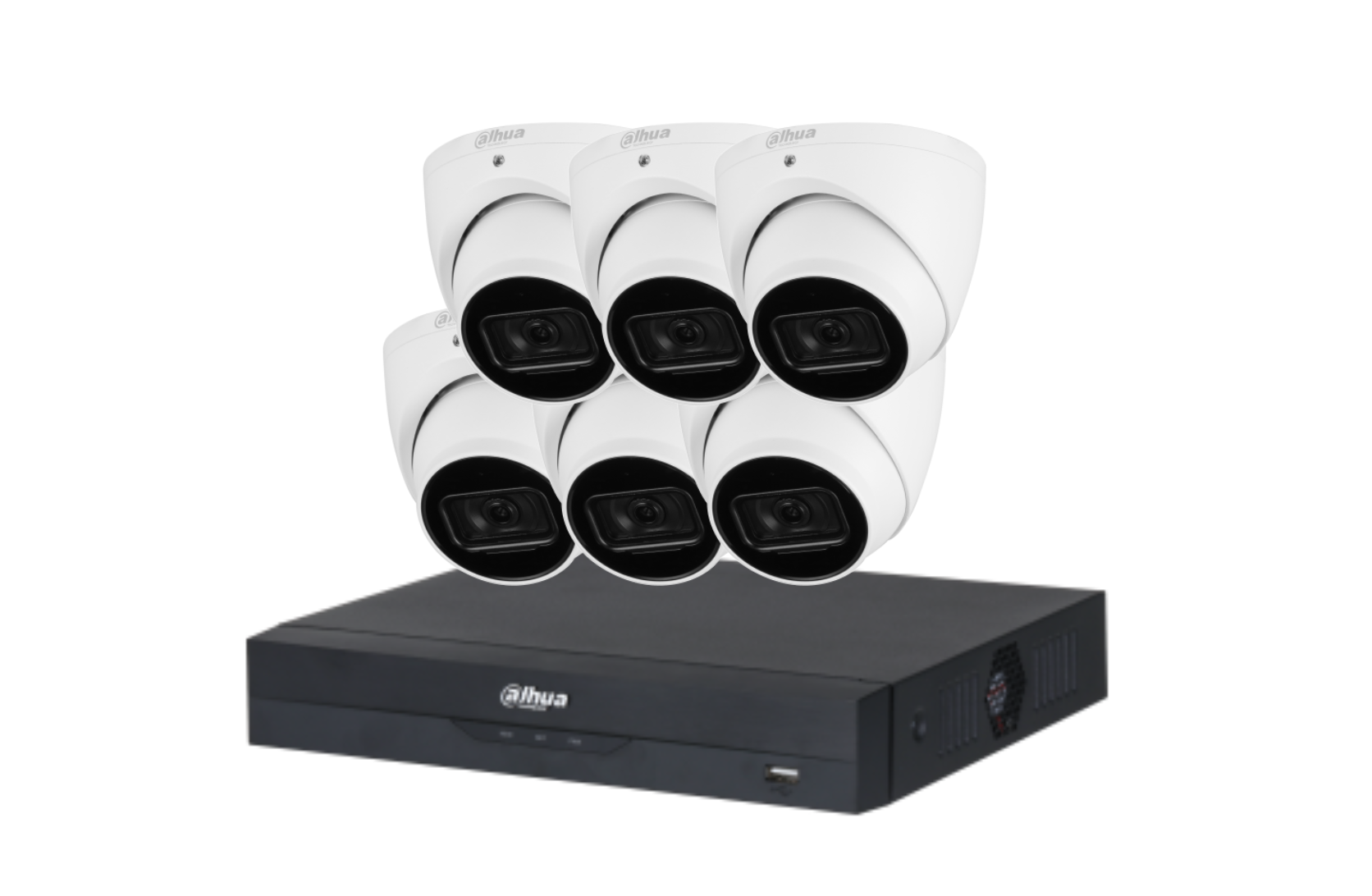 Dahua 5 MP + 8 Channels Kit: 6 x 5MP Turret Cameras with 8CH AI NVR