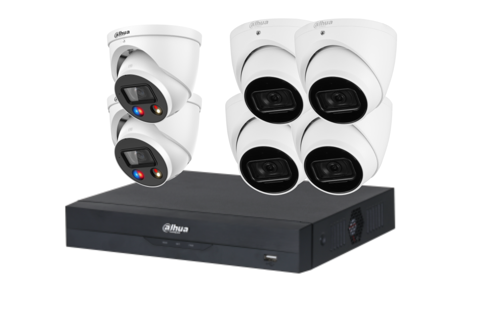 Dahua 6 MP + 8 Channels Kits: 2 x Fixed TiOC and 4 x Fixed Turret Cameras with 8CH AI NVR
