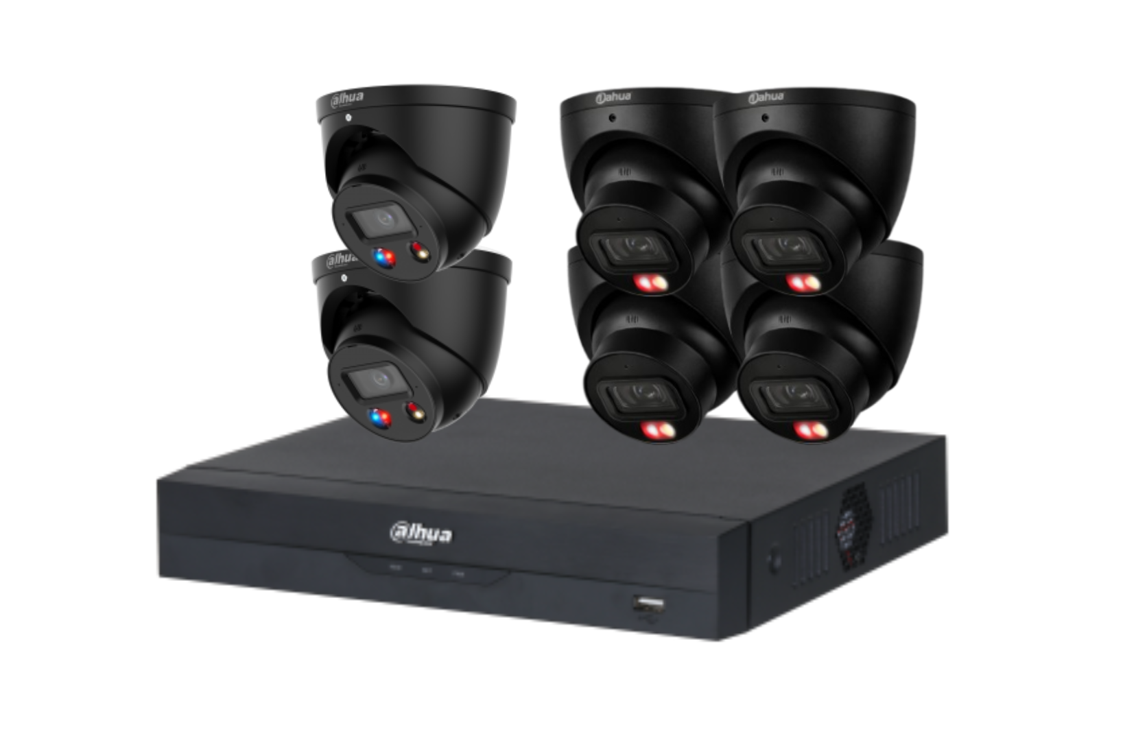 Dahua 8 Megapixel 8 Channels Kits: Full 24/7 Color 4 Smart Dual Light WizSense & 2 x TiOC Security Cameras + 8CH AI NVR