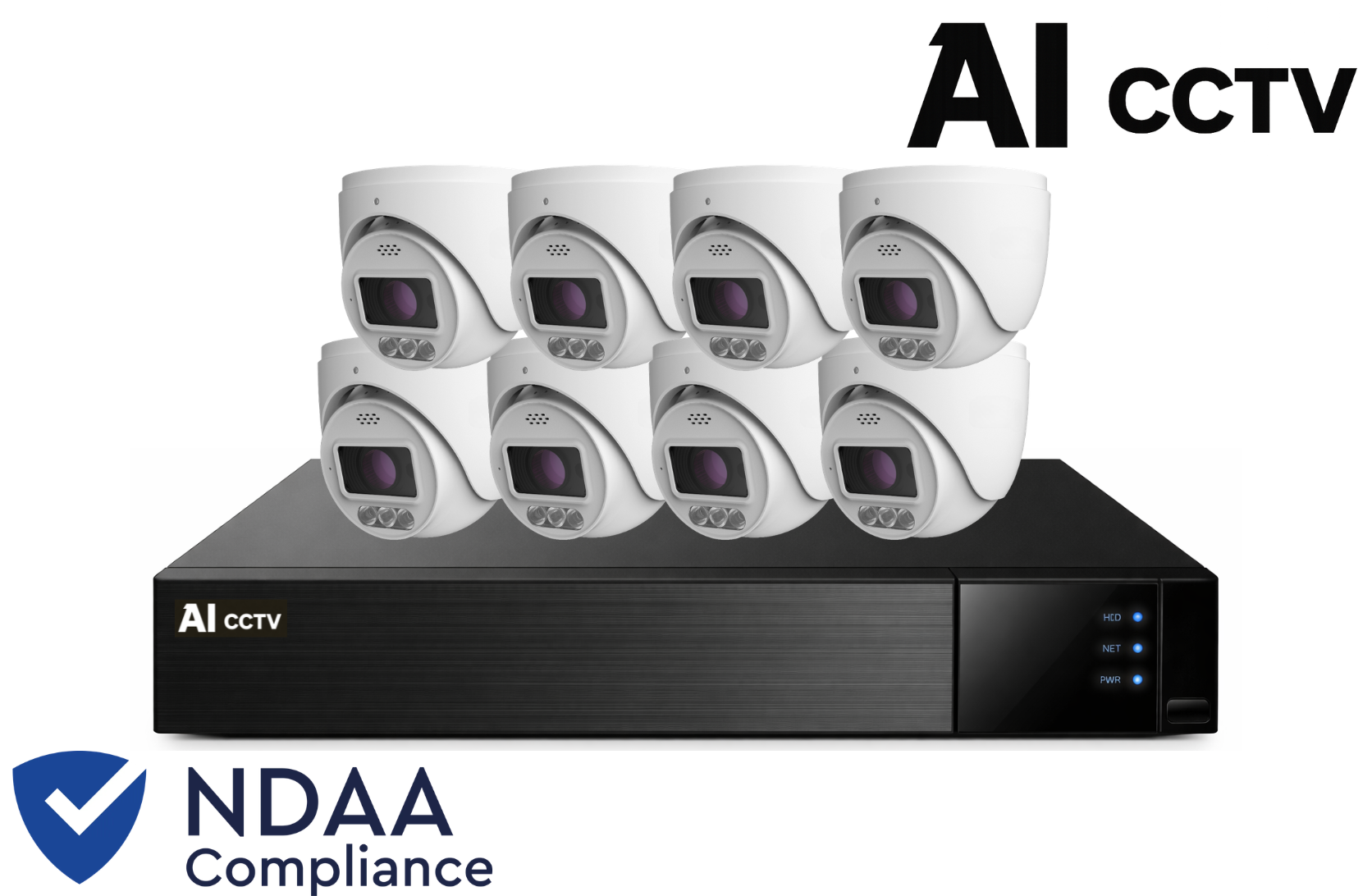 AI CCTV 16CH Max Deterrence 8MP Kit – 8 x Active Deterrence Turret Cameras (NDAA Approved) Product vendor