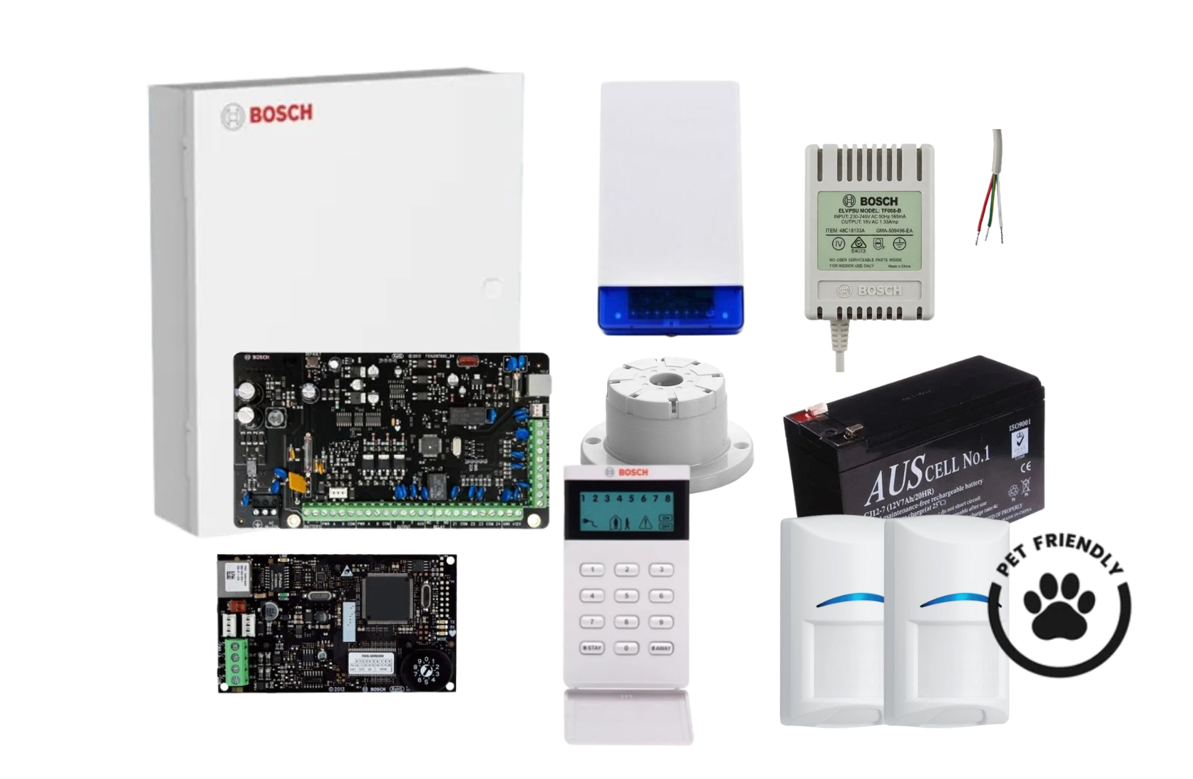 Bosch Solution 2000 IP Alarm Kit with LCD Icon Keypad and 2 x Bosch Gen2 Tri-Tech Pet Proof PIRs Product vendor