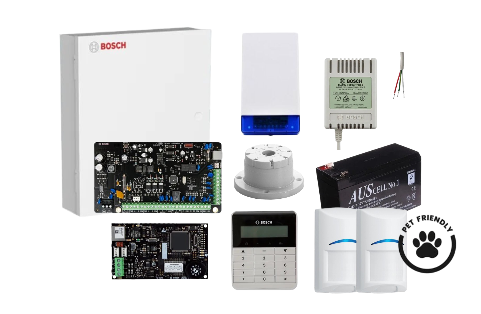 Bosch Solution 2000 IP Alarm Kit with Text Keypad and 2 x Bosch Gen2 Tri-Tech Pet Proof PIRs Product vendor