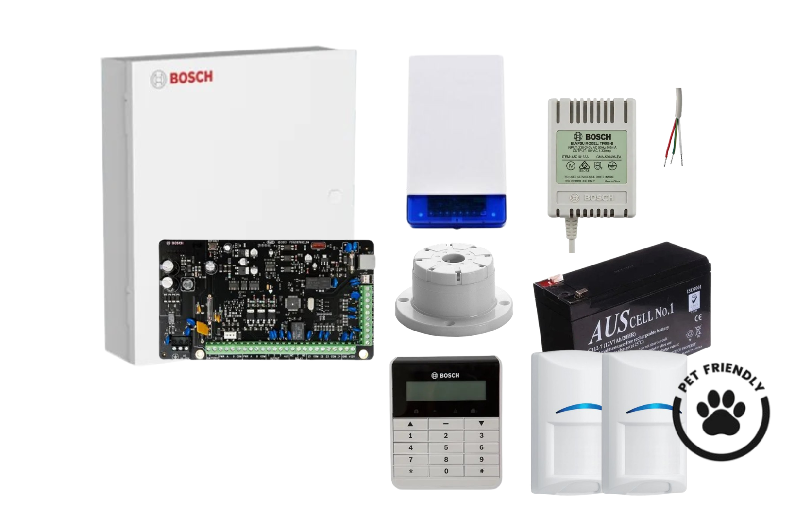 Bosch Solution 2000 Alarm Kit with Text Keypad and 2 x Bosch Gen2 Tri-Tech Pet Proof PIRs Product vendor