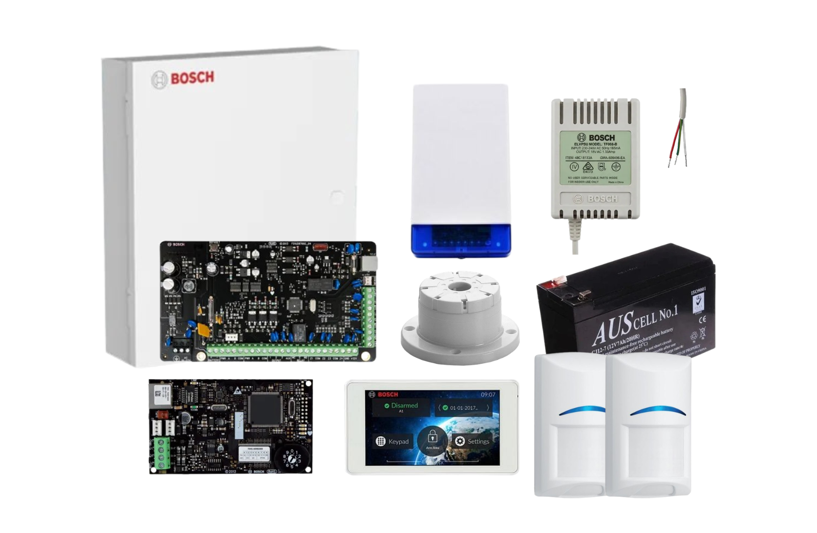Bosch Solution 2000 Alarm Kit with 5 Touch Screen Keypad, 2 x PIR Motion Detectors and IP Module Product vendor