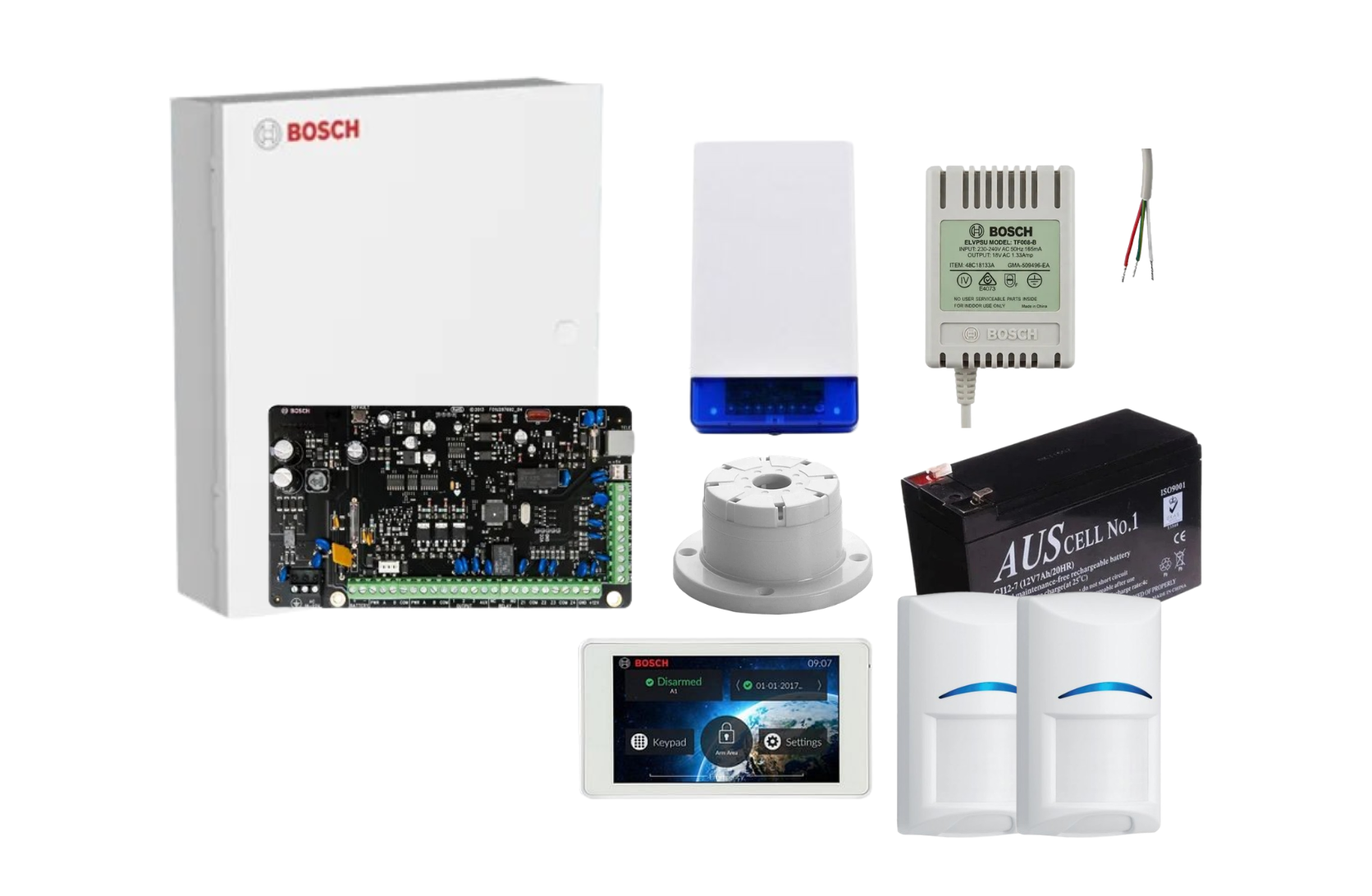 Bosch Solution 2000 Alarm Kit with 5 Touch Screen Keypad and 2 x Bosch Gen2 Quad PIRs Product vendor