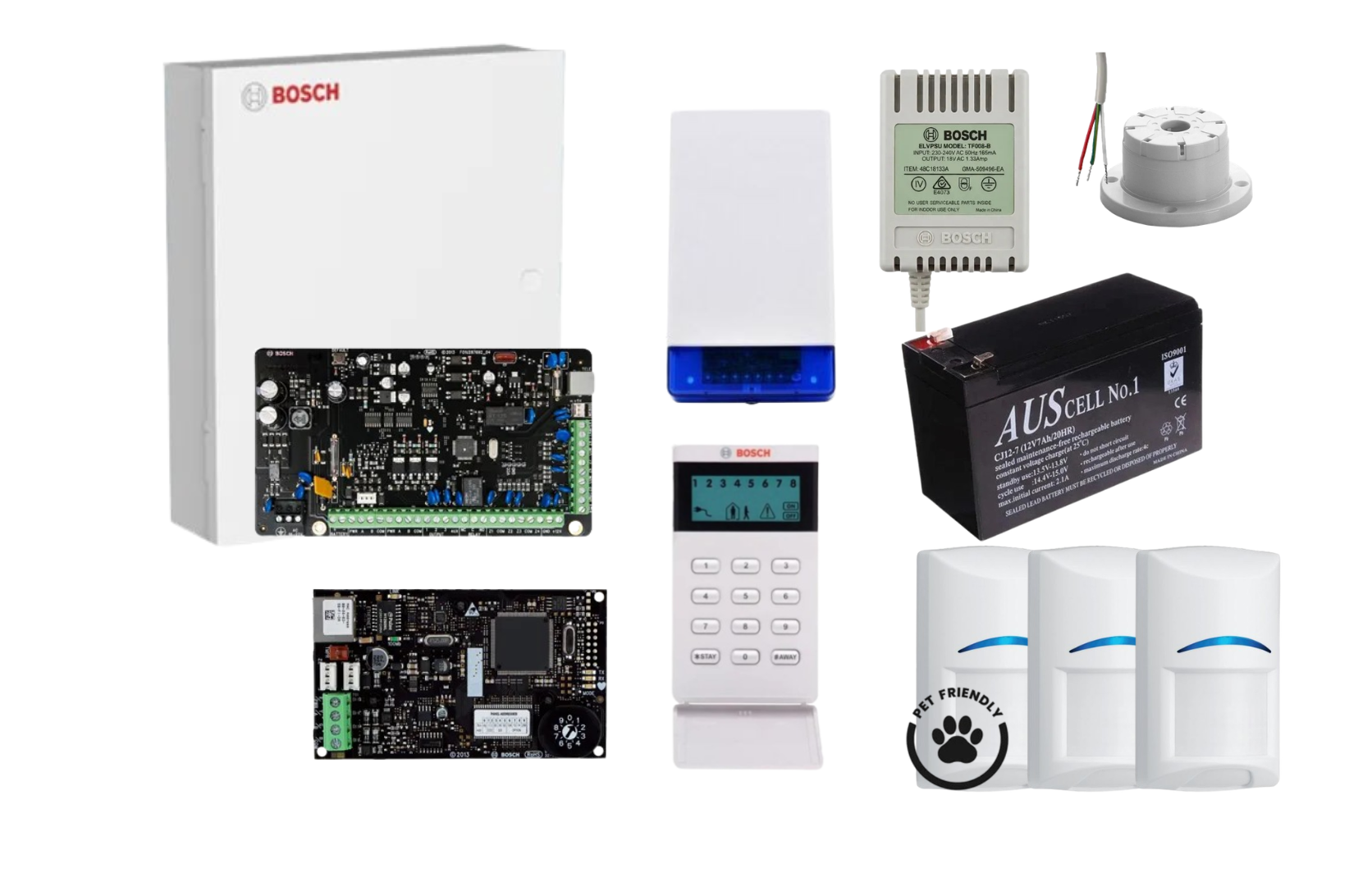 Bosch Solution 3000 IP Alarm Kit with LCD Icon Keypad and 3 x Bosch Gen2 Tri-Tech Pet Proof PIRs Product vendor