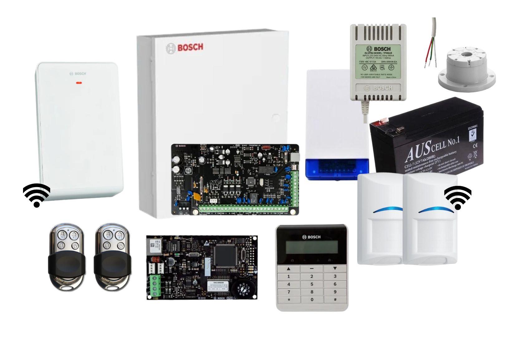Bosch Solution 3000 IP Alarm Kit with Text Keypad, 2 x Wireless PIRs and HCT4UL Remotes Product vendor