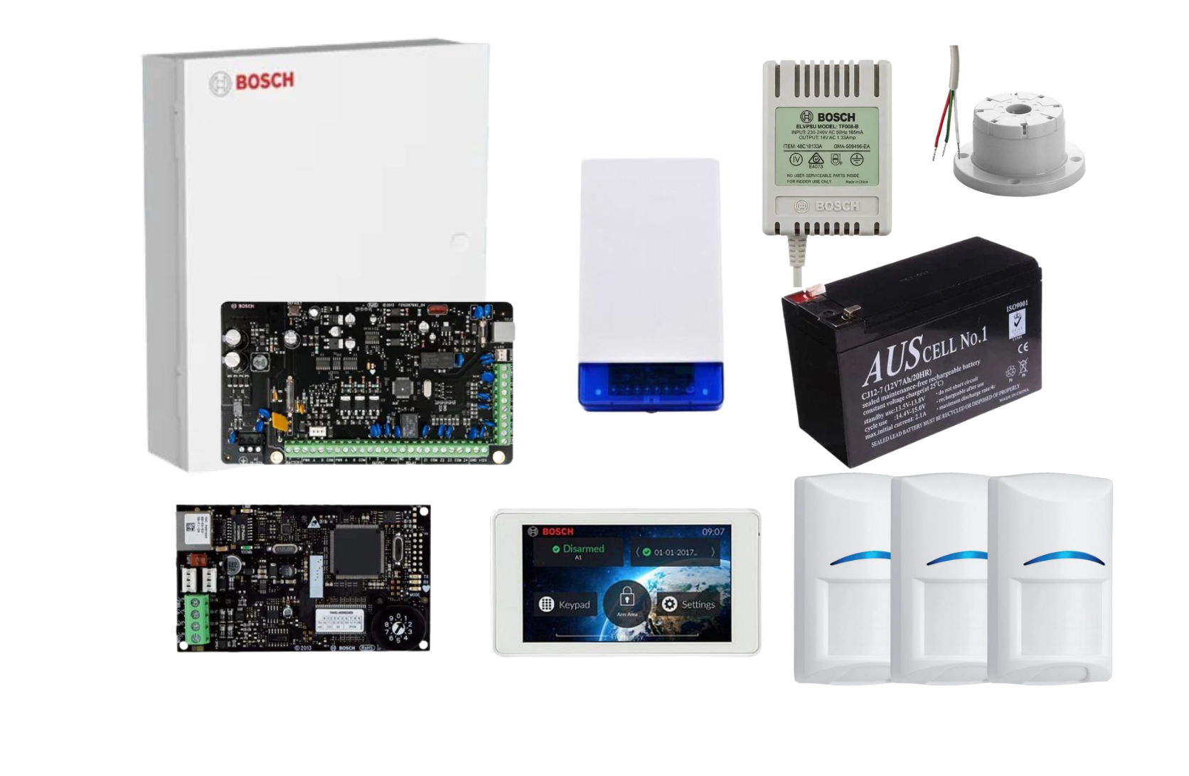 Bosch Solution 3000 IP Alarm Kit with 5 Touch Screen Keypad and 3 x Bosch Gen2 PIRs Product vendor