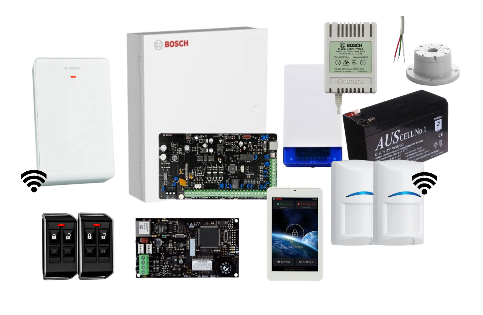 Bosch Solution 3000 IP Alarm Kit with 7 Touch Screen Keypad, 2 x Wireless PIRs and Radion Keyfob FS Remotes Product vendor