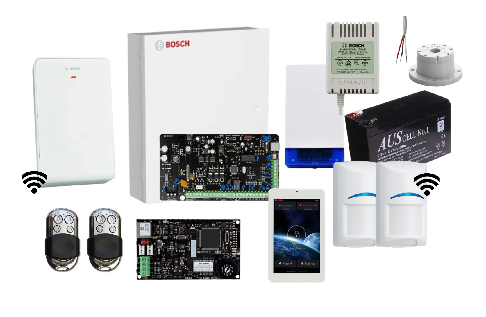 Bosch Solution 3000 IP Alarm Kit with 7 Touch Screen Keypad, 2 x Wireless PIRs and HCT4UL Remotes Product vendor