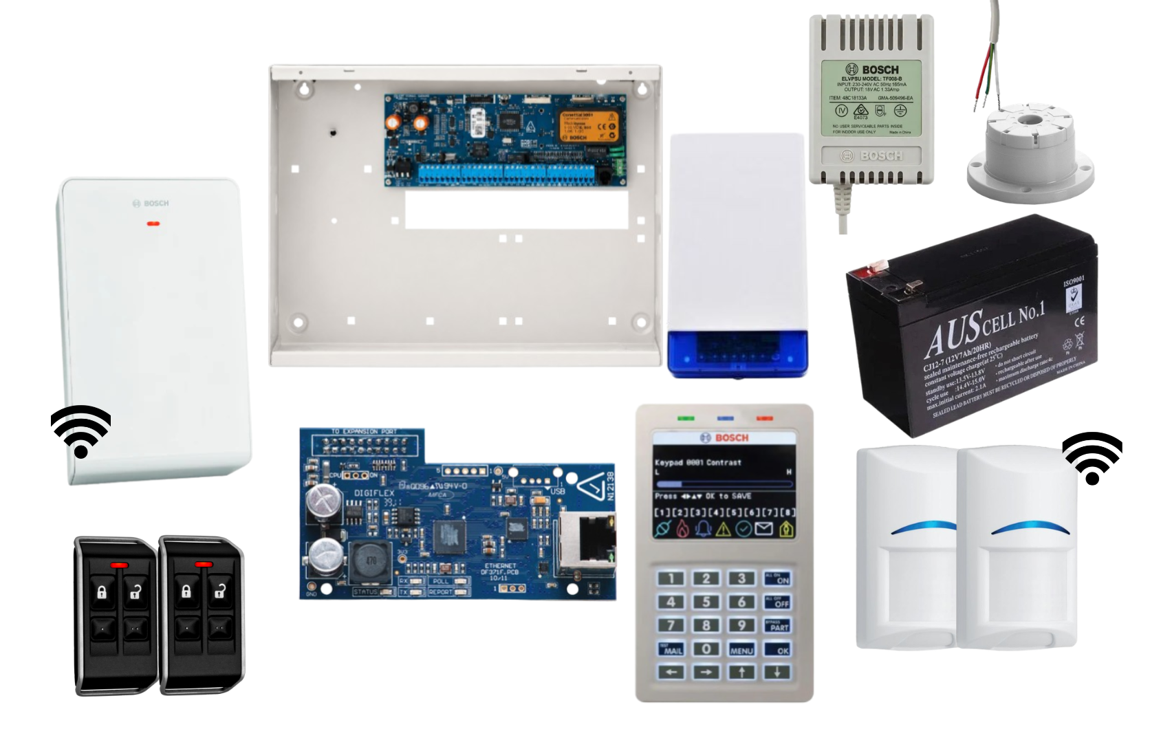 Bosch Solution 6000 Ethernet Alarm Kit with Smart Keypad, 2 x Wireless PIRs and Radion Keyfob FS Remotes Product vendor