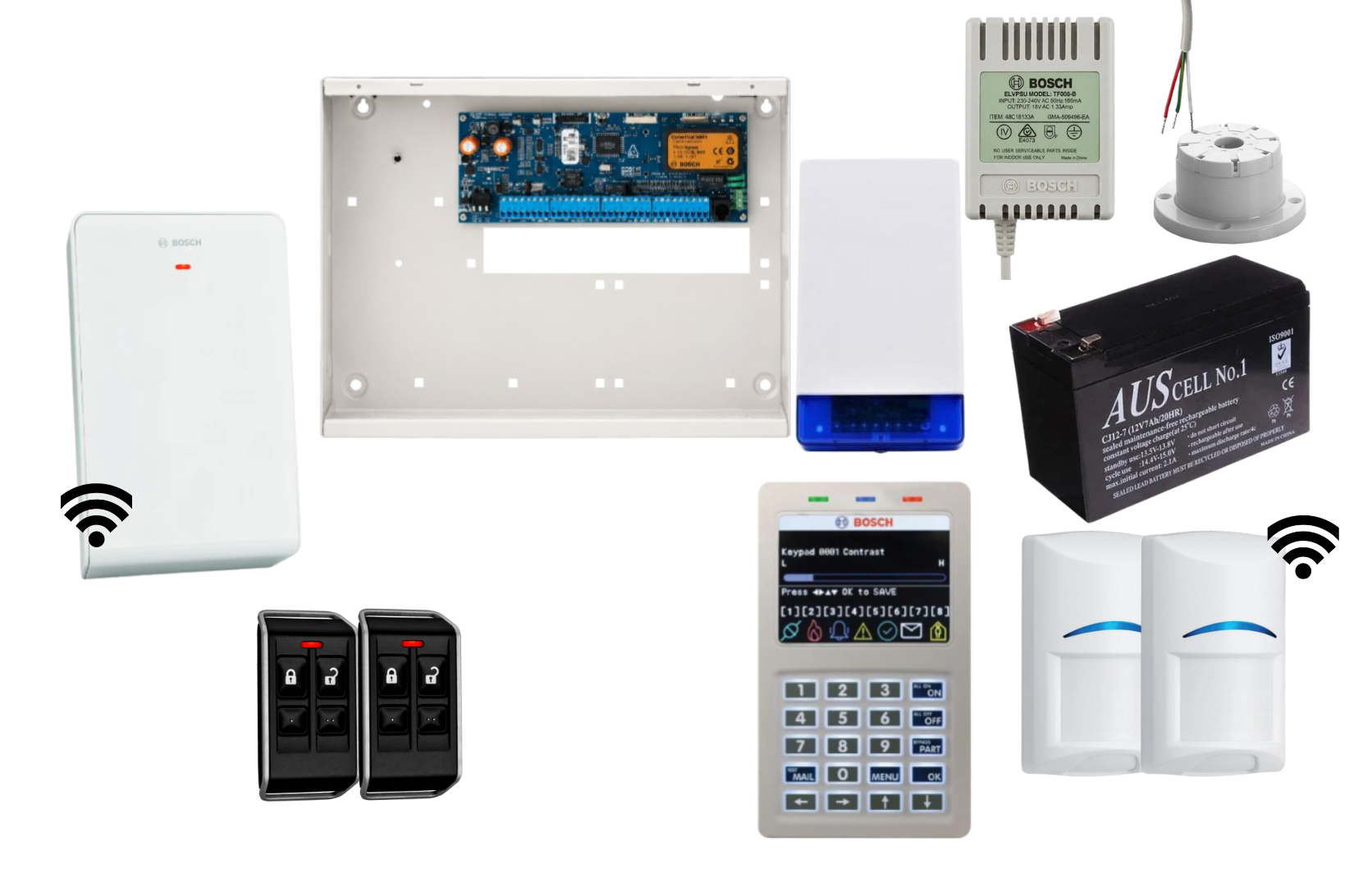 Bosch Solution 6000 Alarm Kit with Smart Keypad, 2 x Wireless PIRs and Radion Keyfob FS Remotes Product vendor