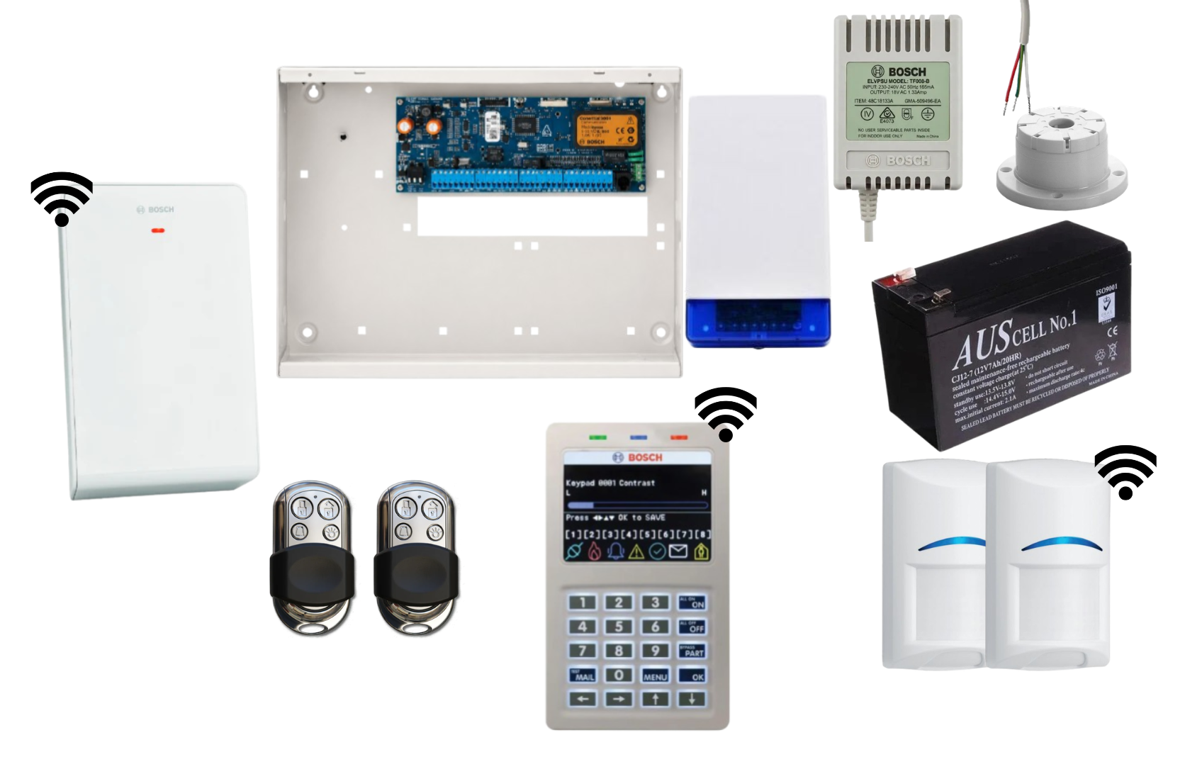 Bosch Solution 6000 Alarm Kit with WiFi Keypad, 2 x Wireless PIRs and HCT4UL Remotes Product vendor