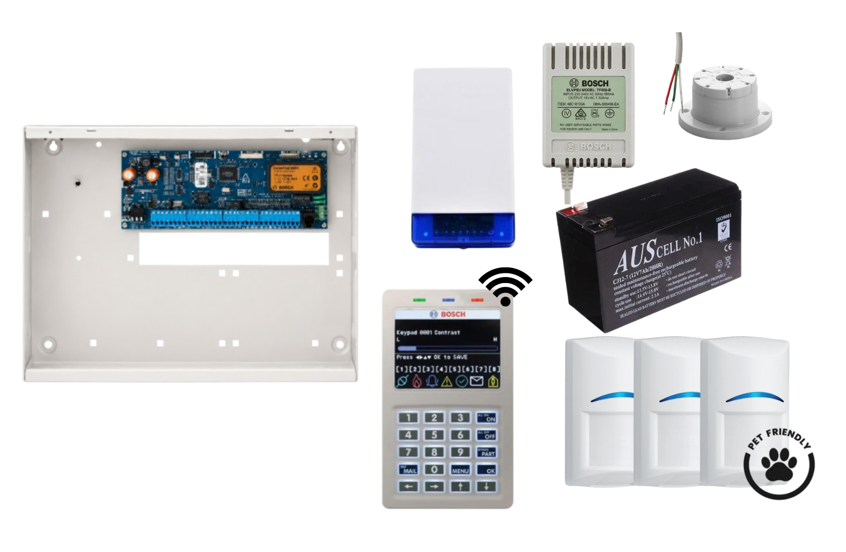 Bosch Solution 6000 Alarm Kit with WiFi Keypad and 3 x Bosch Gen2 Tri-Tech Pet Proof PIRs Product vendor