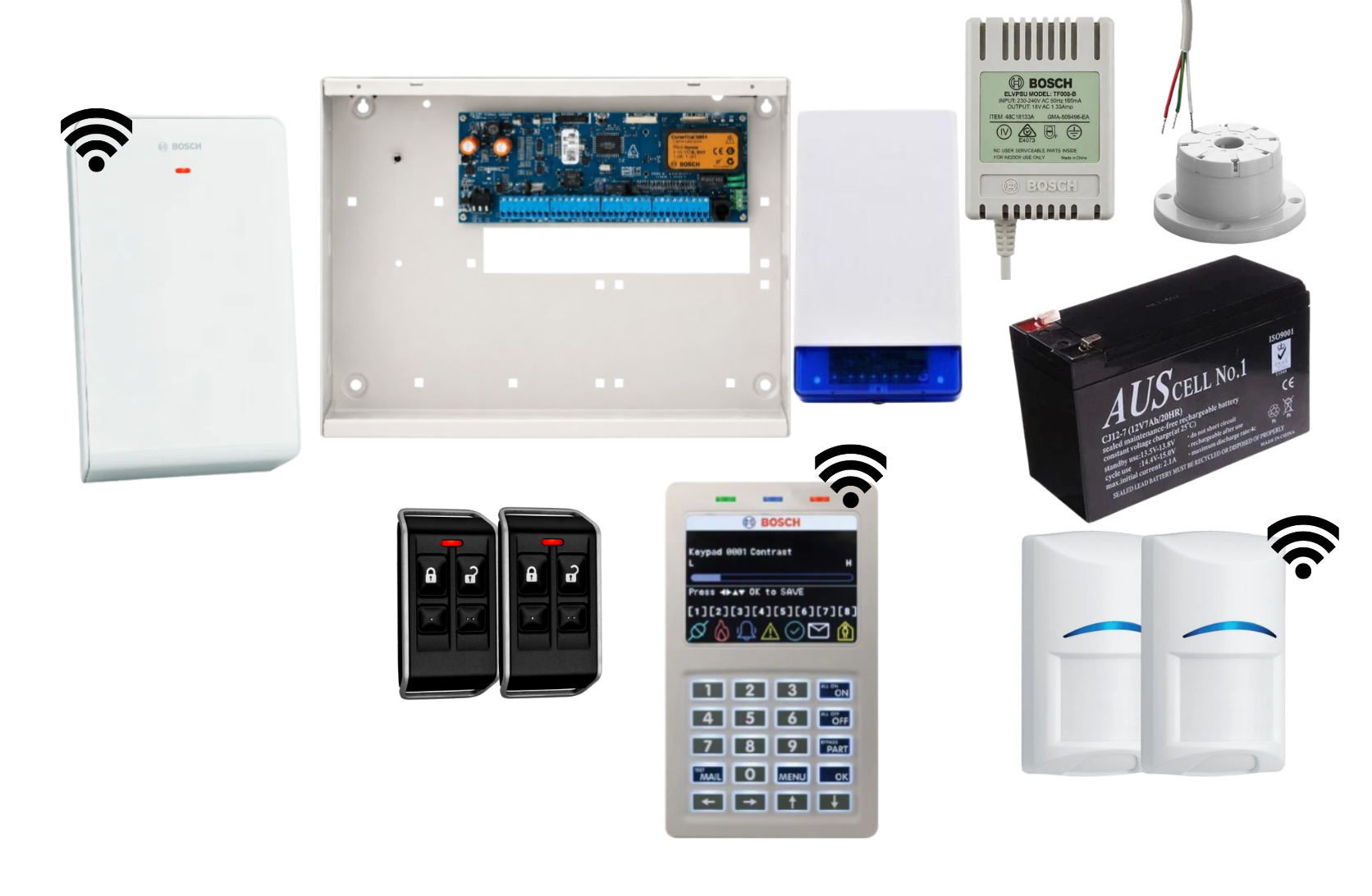 Bosch Solution 6000 IP Alarm Kit with WiFi Keypad, 2 x Wireless PIRs and Radion Keyfob FS Remotes Product vendor
