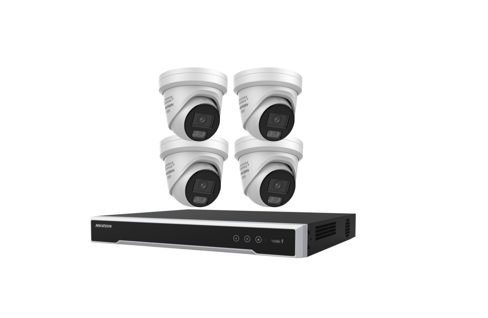 Hikvision 6MP 4CH CCTV Color Gen 3 Kit: 4 Turret Cameras with Smart Hybrid Light and ColorVu+ 4CH PoE NVR Product vendor