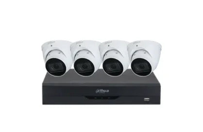 Dahua 6 MP + 4 Channels Kit: 4 x WizSense Motorised Starlight Turret Cameras, AI NVR - Security Zone Online