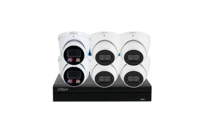 Dahua 6 MP + 8 Channels Kits: 2 x Fixed TiOC and 4 x Fixed Turret Cameras with 8CH AI NVR - Security Zone Online