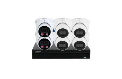 Dahua 8 Megapixel 8 Channels Kits: 4 WizSense & 2 x TiOC Security Cameras + 8CH AI NVR - Security Zone Online