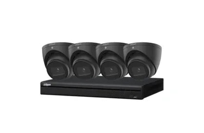 Dahua 8 MP + 4 Channels Kit: 4 x WizSense Fixed Starlight Turret Cameras, AI NVR, Black - Security Zone Online