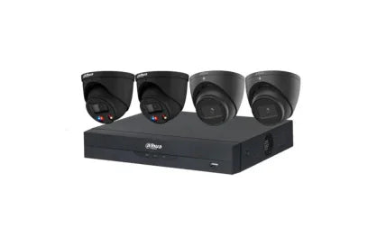 Dahua 8 MP + 8 Channels Kit: 2 x 8MP TiOC and 2 x 8MP Turret Cameras with 8CH AI NVR, Black - Security Zone Online