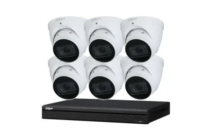 Dahua 6 MP + 8 Channels Kit: 6 x WizSense Motorised Starlight Turret Cameras, AI NVR - Security Zone Online