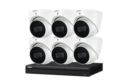 Dahua 8 MP + 8 Channels Kit: 6 x WizSense Fixed Starlight Turret Cameras, AI NVR - Security Zone Online