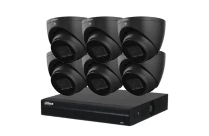 Dahua 8 MP + 8 Channels Kit: 6 x WizSense Fixed Starlight Turret Cameras, AI NVR - Security Zone Online