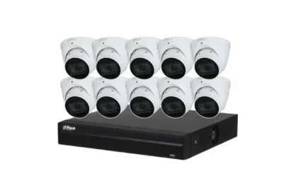 Dahua 6 MP + 16 Channels Kit: 10 x WizSense Motorised Starlight Turret Cameras, AI NVR - Security Zone Online