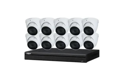 Dahua 8 MP + 16 Channels Kit: 10 x WizSense Motorised Starlight Turret Cameras, AI NVR - Security Zone Online