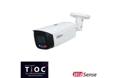 Dahua 5MP TiOC 1.0 Active Deterrence IP Bullet Fixed 2.8mm Camera DH-IPC-HFW3549T1P-AS-PV-0280B - Security Zone Online