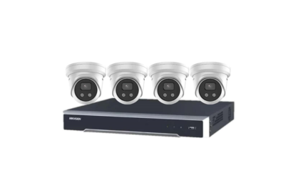 Hikvision 4 x 8MP Cameras + 4CH NVR CCTV Kit: 4 AcuSense Turret Cameras + 4CH 4K NVR - Security Zone Online