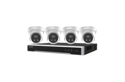 Hikvision 4 x 8MP Cameras & 8CH NVR CCTV Kit: 4 AcuSense Turret Cameras + 8CH 8K NVR Bundle - Security Zone Online