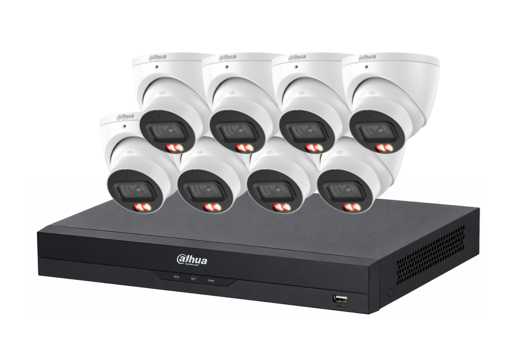 Dahua 6 MP + 16 Channels Full Color Kit: 8 x 6MP Dual Color Turret Cameras with 16CH AI NVR Product vendor