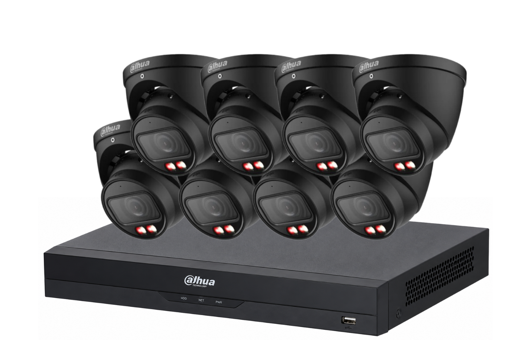 Dahua 6 MP + 16 Channels Full Color Kit: 8 x 6MP Dual Color Turret Cameras with 16CH AI NVR Product vendor