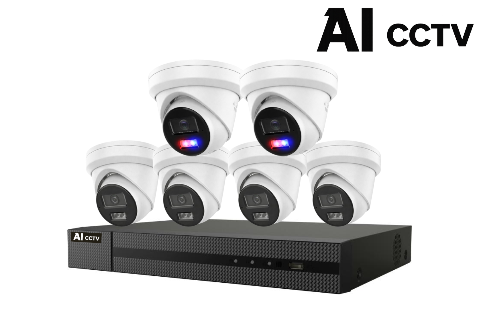AI CCTV 8CH Hybrid Guard 8MP Kit – 2 Deterrence + 4 Turret Cameras (8MP) Product vendor