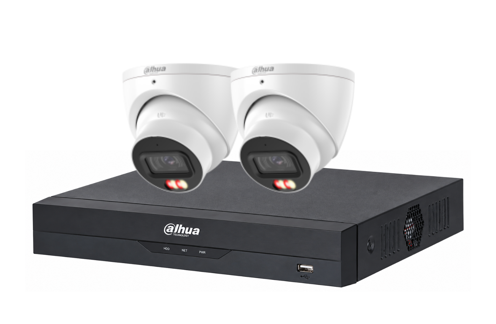 Dahua 6 MP + 4 Channels Full Color Kit: 2 x 6mp Dual Light Turret Cameras, AI NVR Product vendor