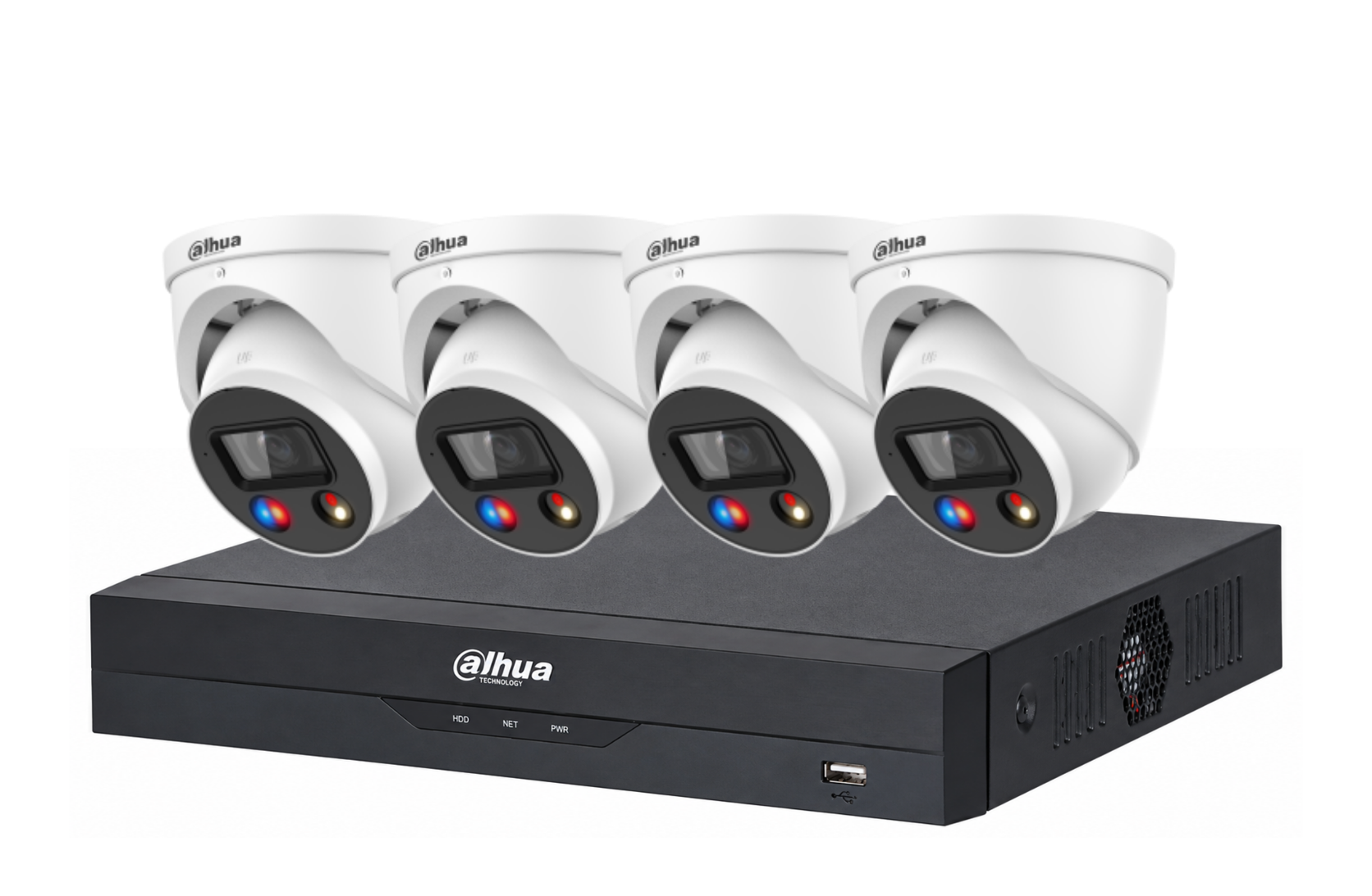 Dahua 6MP + 4 Channels Full Color 24/7 and Deterrence Kit: 4 x 6mp TIOC, AI NVR Product vendor