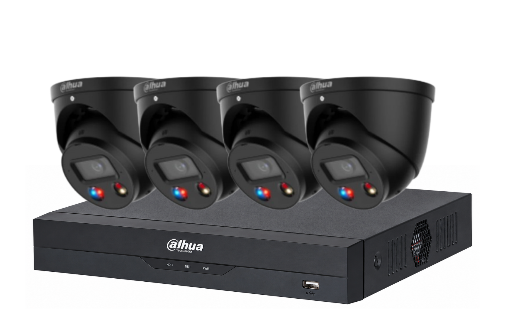 Dahua 6MP + 4 Channels Full Color 24/7 and Deterrence Kit: 4 x 6mp TIOC, AI NVR Product vendor
