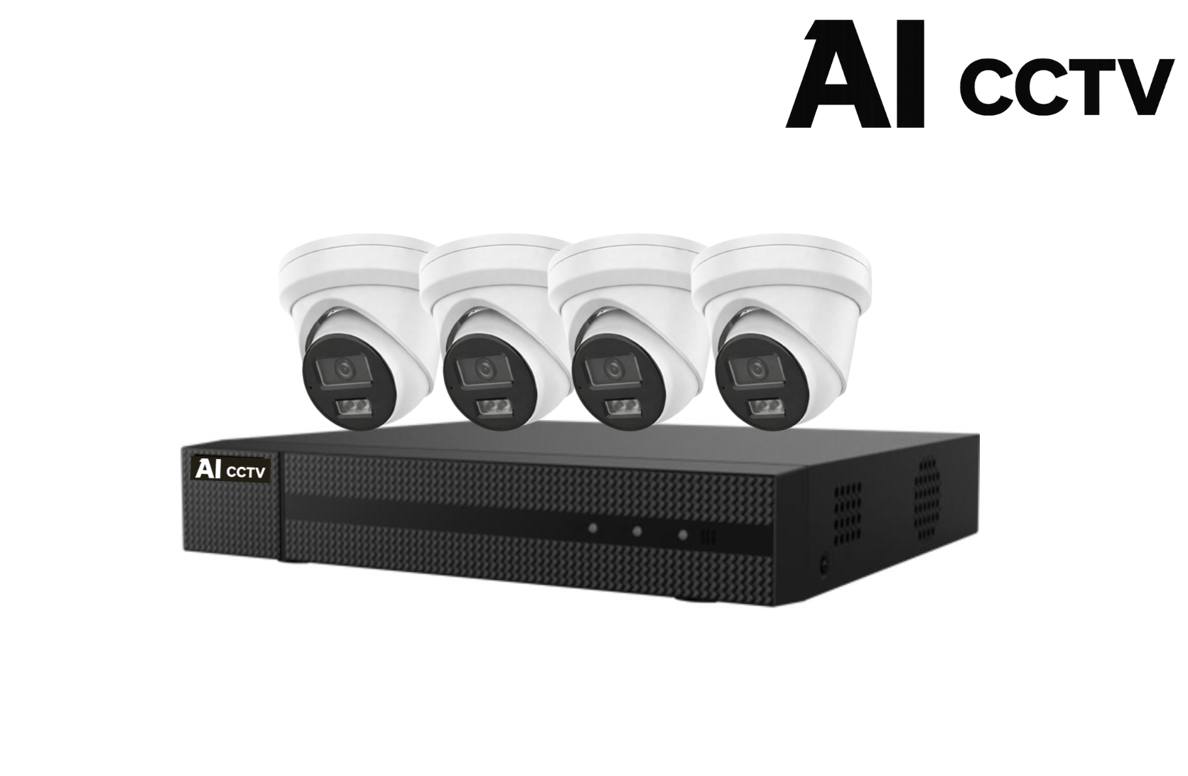 AI CCTV 4 Channel Mini PoE 4K NVR Kit with 4 × 6MP Turret Cameras Product vendor
