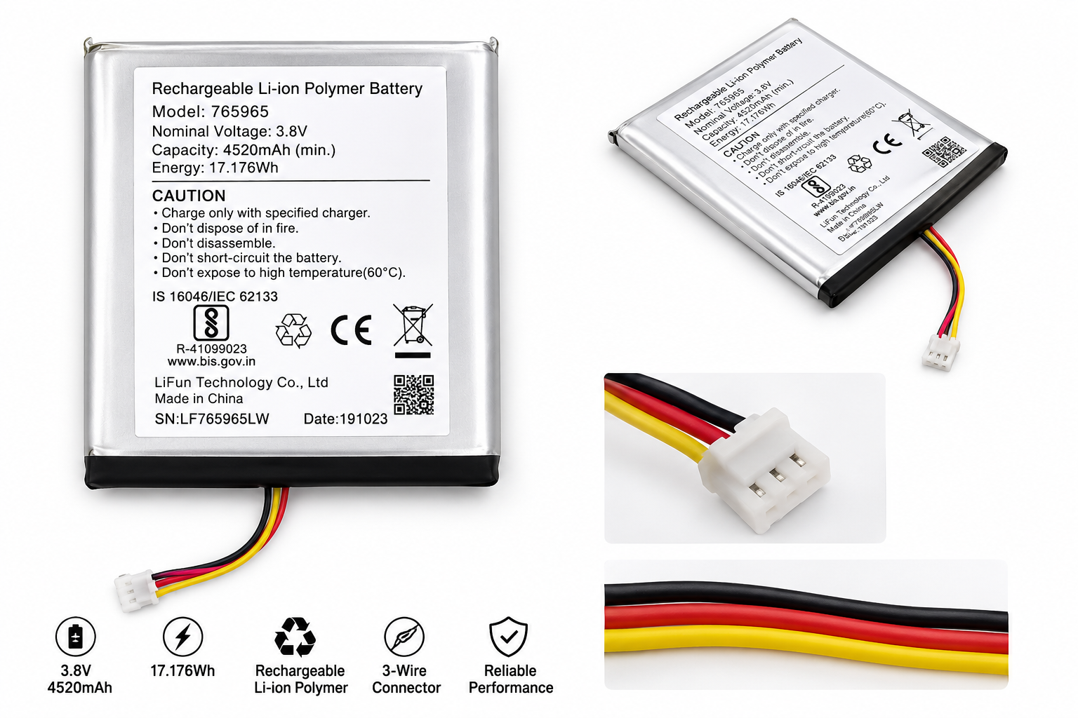 Hikvision Compatible Replacement Battery 3.8V 4520mAh – 765965 Product vendor