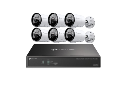 4MP 8CH TP-Link CCTV Kit: 6 x IP Bullet Cameras 3 in 1 (Full-Colour Speaker / Mic / Light) Active Defense + 8CH NVR