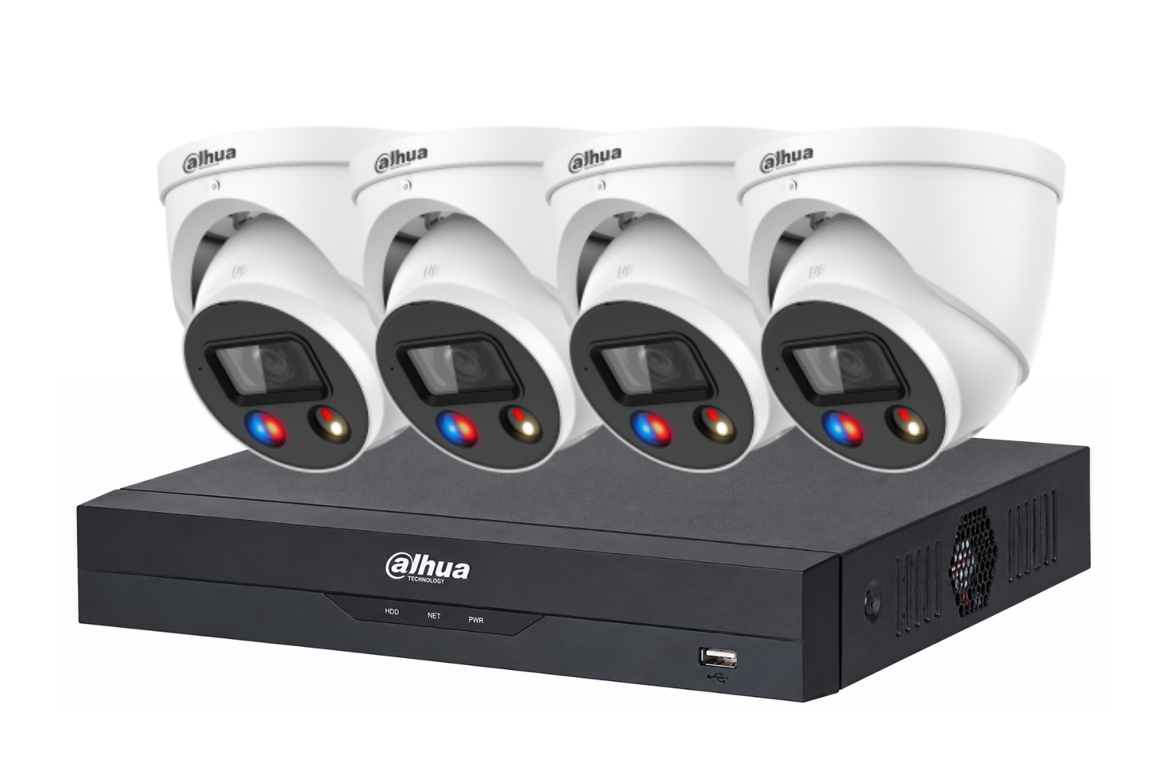 Dahua 6MP + 8 Channels Full Color 24/7 and Deterrence Kit: 4 x 6mp TIOC, AI NVR Product vendor