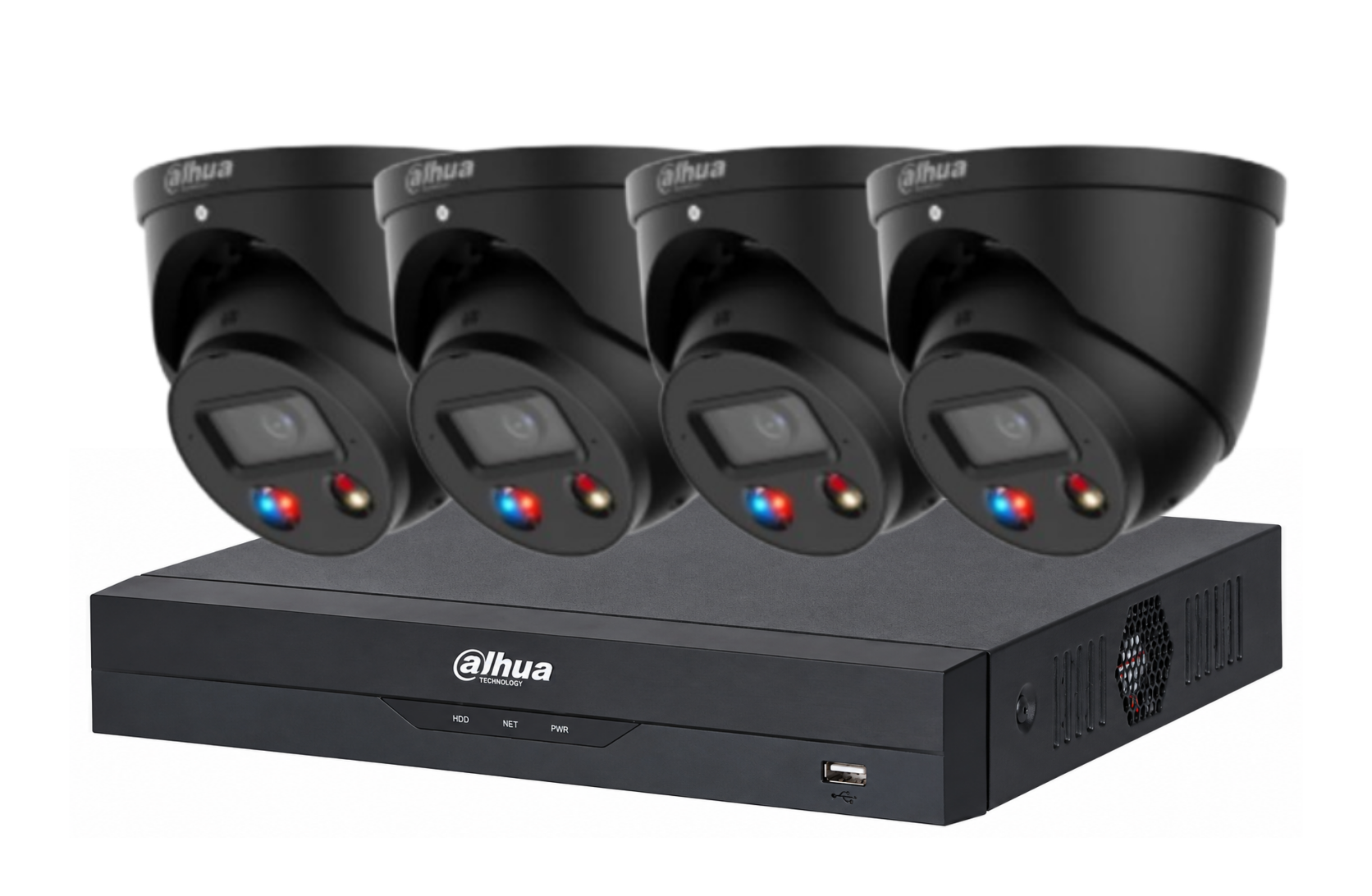 Dahua 6MP + 8 Channels Full Color 24/7 and Deterrence Kit: 4 x 6mp TIOC, AI NVR Product vendor